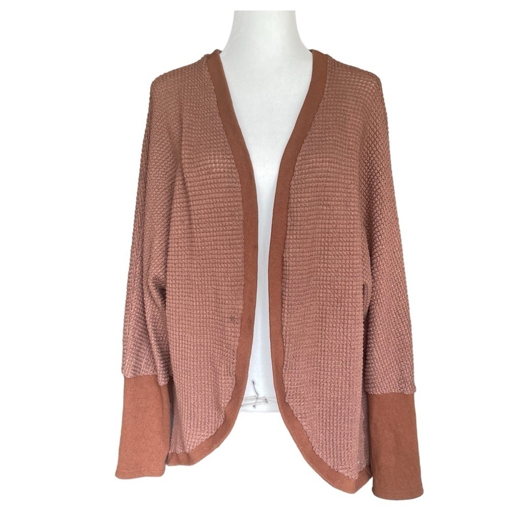 3/$20 ❤️ Emery Rose Brown Waffle Knit Open Cardigan US L